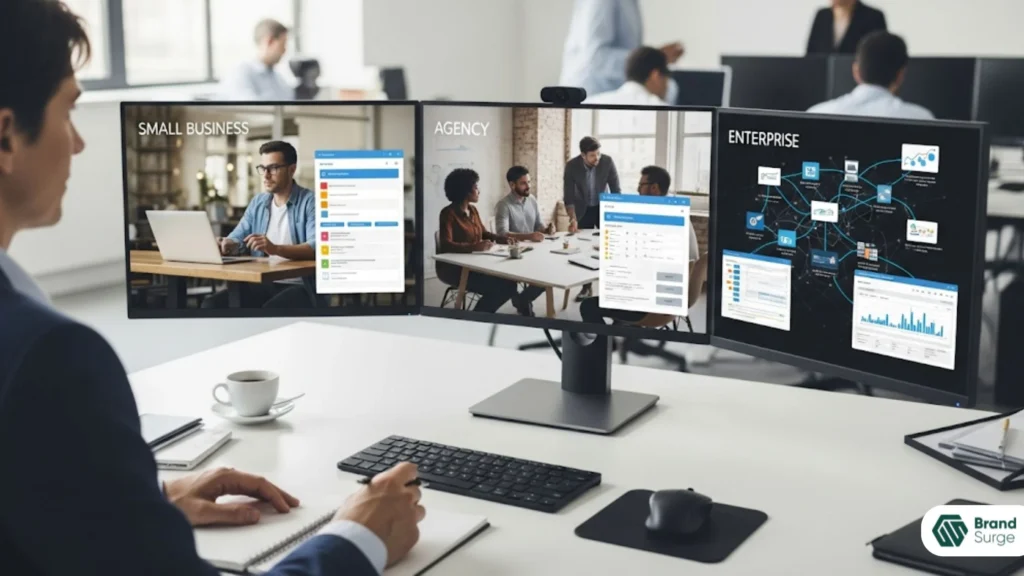 Which tool suits small businesses, agencies, and enterprises?